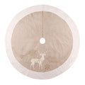 White and gold linen tree skirt supplied as one mat per order