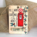Printed wooden Christmas hanging plaque measuring 4 by 6 inches