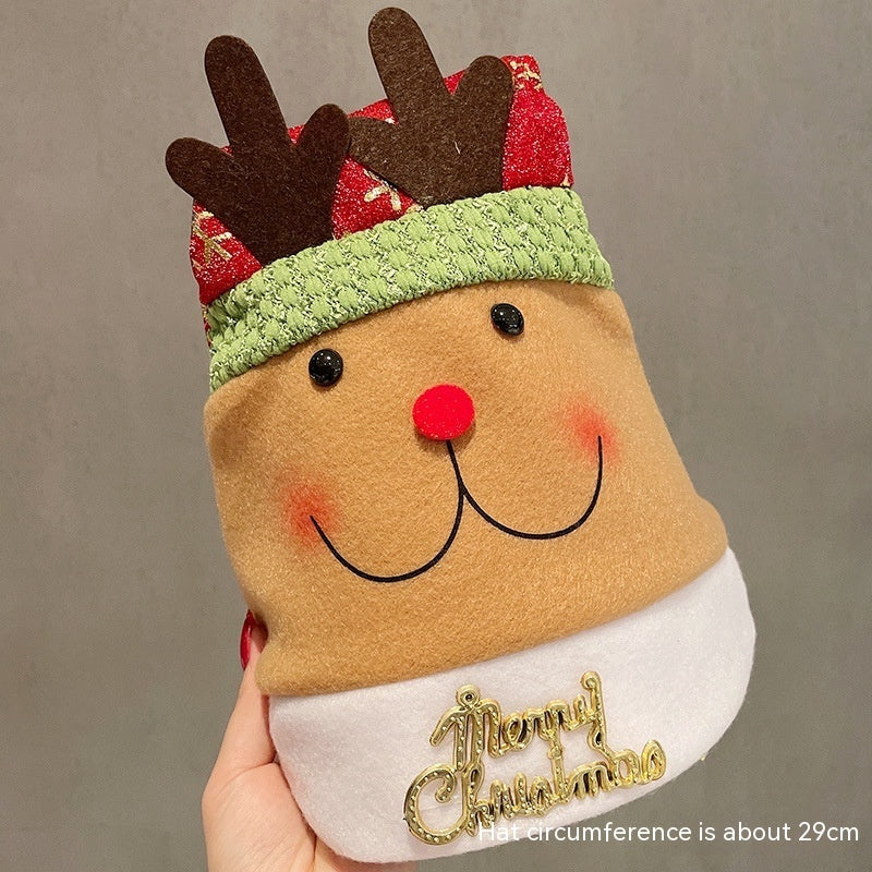 Plain red plush Christmas hat listed in the small size