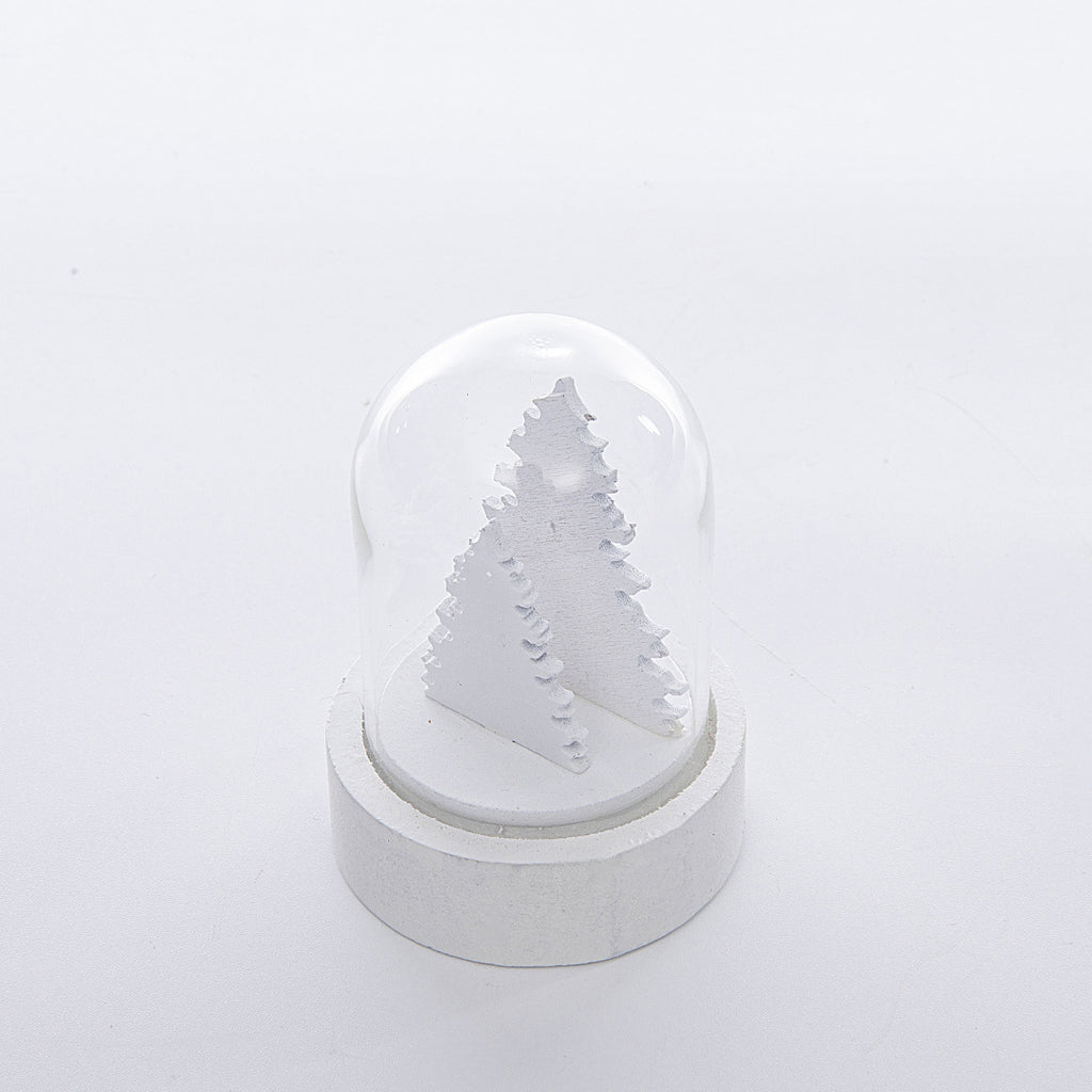 Solid wood Christmas ornament with cut window openings in the front