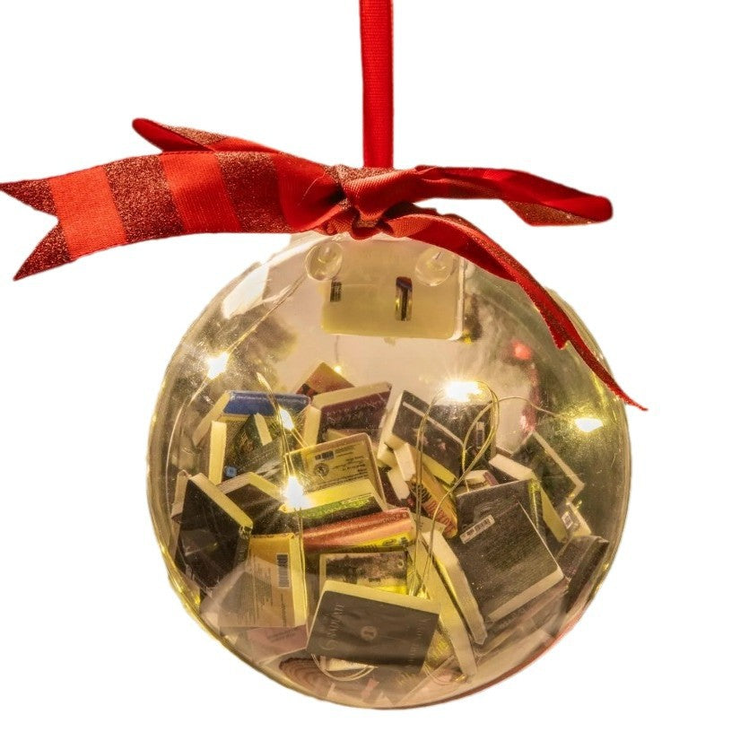 Cap and hanging loop at the top of the plastic bauble