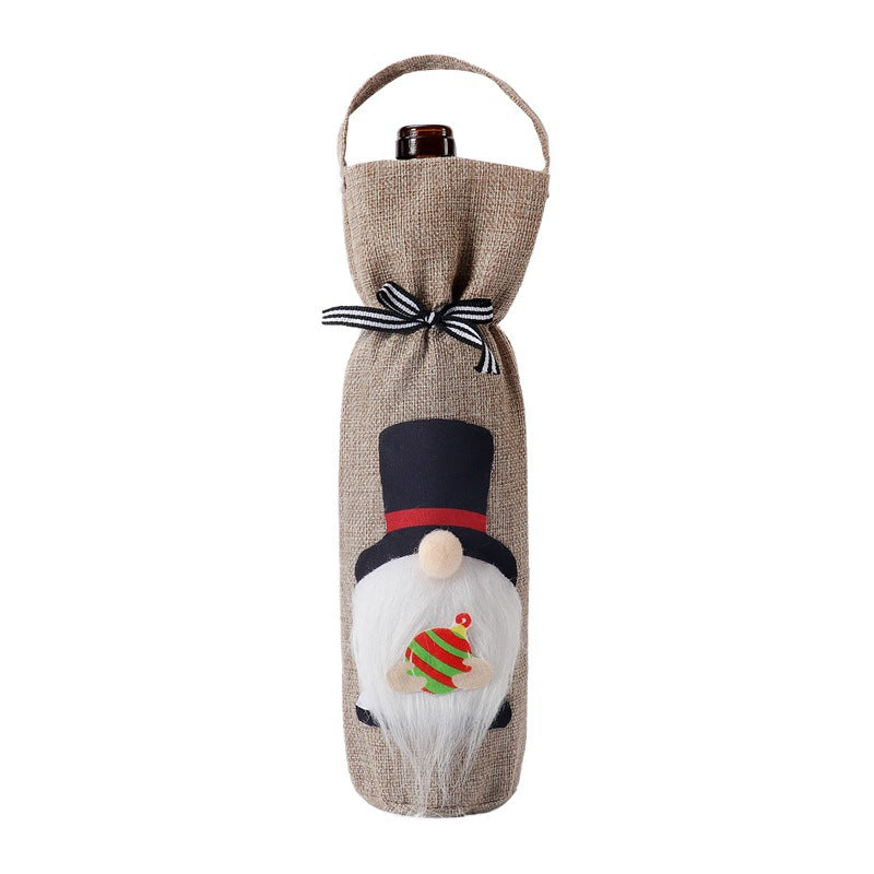 Polyester cloth cover that slides over a standard wine bottle