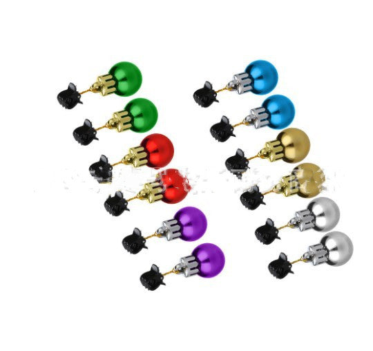 Twelve piece Christmas hair clip set topped with colored balls