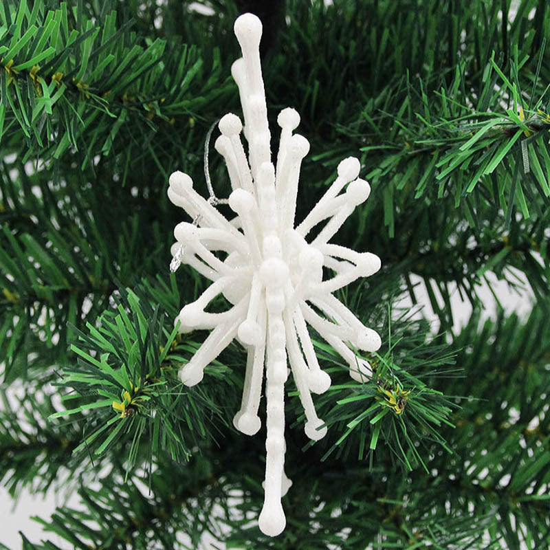 Large white snowflake Christmas pendant for a tree, wreath or garland