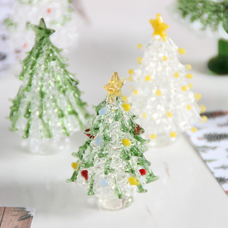 Yellow colored glaze glass Christmas tree ornament, brushed finish