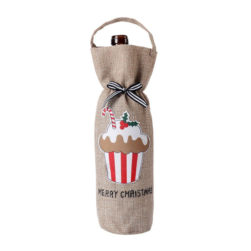 Nordic style Christmas bottle cover sized for a standard bottle