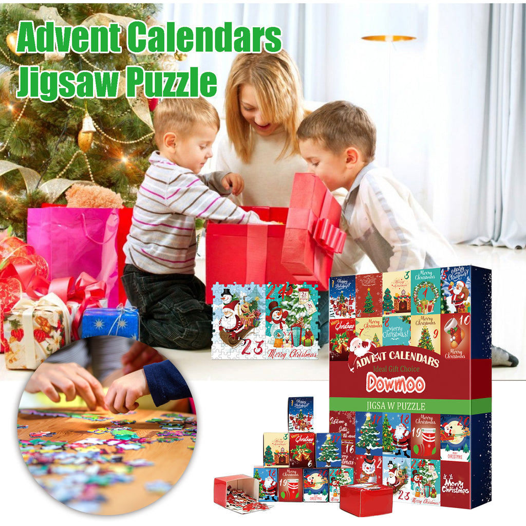 Recyclable cardboard used for both the calendar and the puzzle pieces