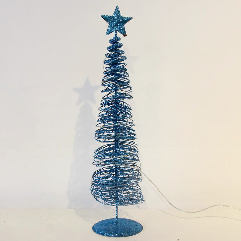 Silver wrought iron Christmas tree supplied as one finished piece