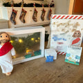 Christmas countdown ornament that can stand upright or hang from a ribbon