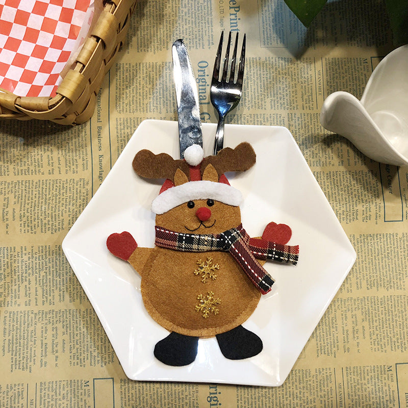 Christmas silverware holders supplied as a four piece pack