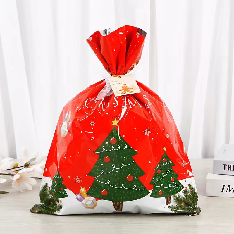 Reflective aluminum foil surface used for the Christmas gift bag