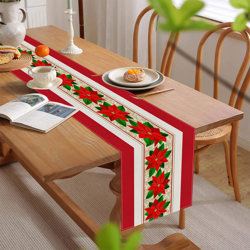 Smooth polyester weave used for the Christmas table runner