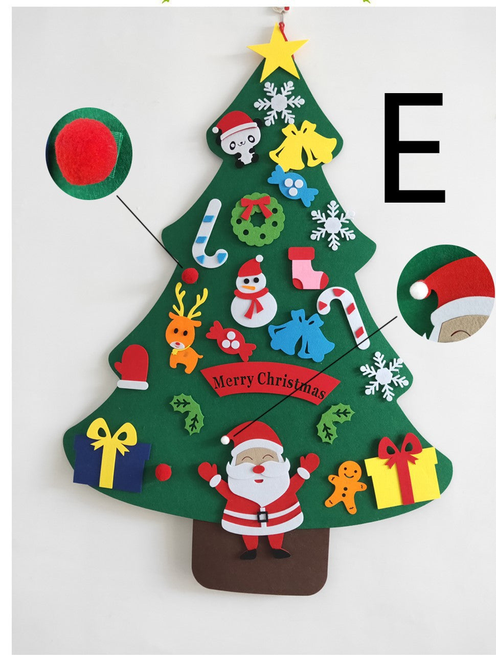Alternate felt tree design from the sixteen options in this range