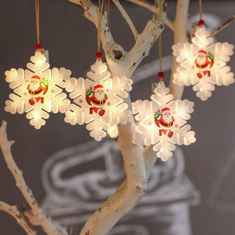 Acrylic snowflake Christmas window light with a single suction cup hanger