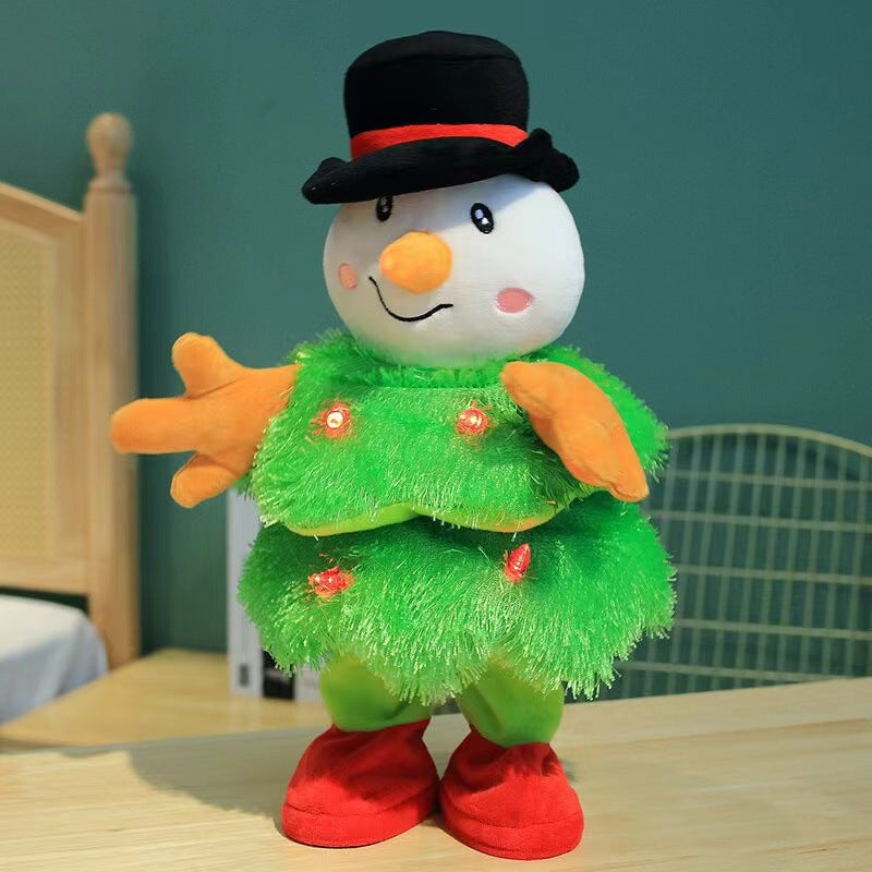 Christmas plush penguin toy with a red holiday hat and soft body