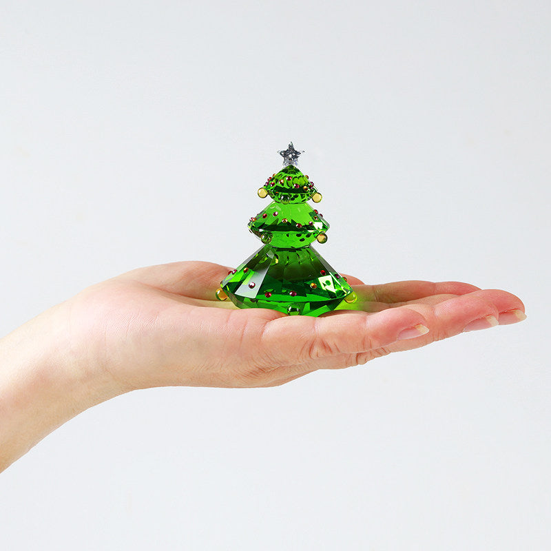 Small crystal Christmas tree keepsake, one ornament per pack