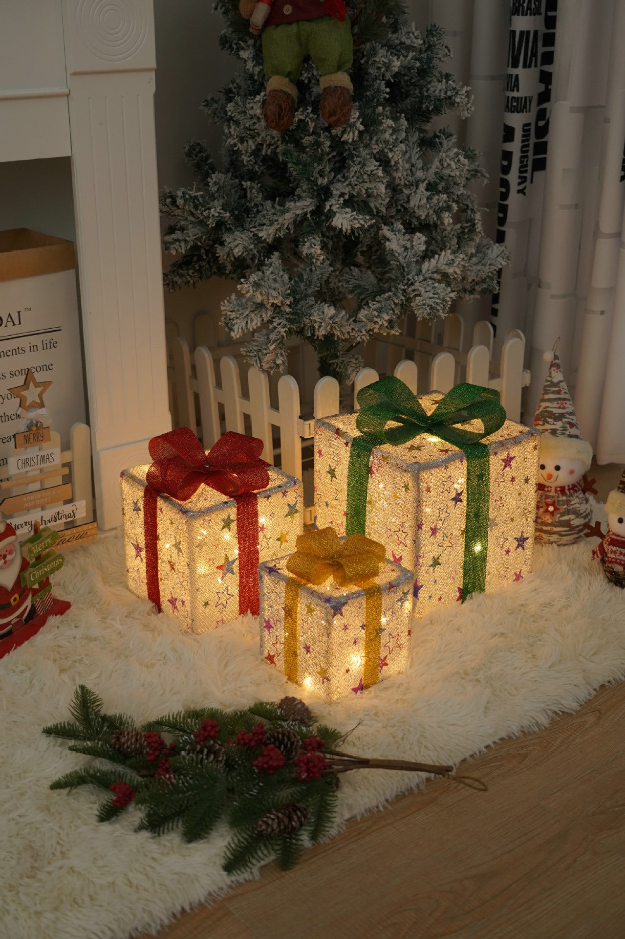 Rainbow 2, a second rainbow patterned light up gift box design