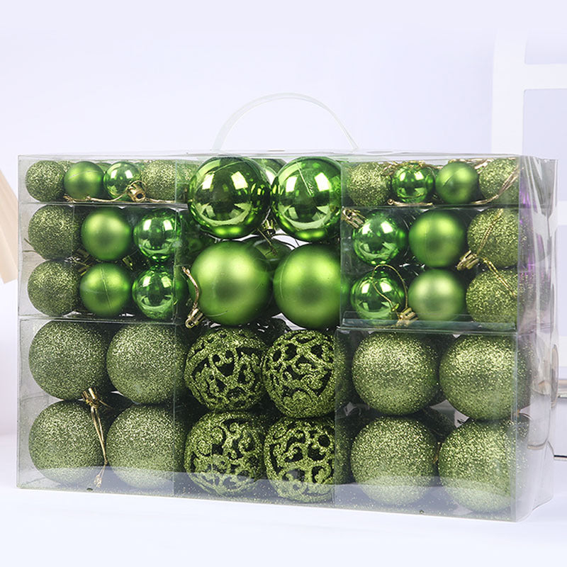 White Christmas baubles, a single color across all hundred pieces