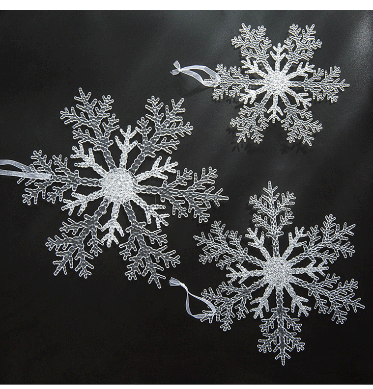 Clear acrylic Christmas snowflake for a tree, a window or a garland