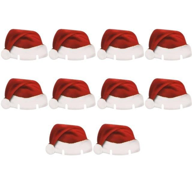 Santa hat shaped paper glass markers for a holiday gathering